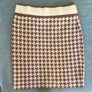 Haute Monde Cream and White Mini Pencil Skirt for Work